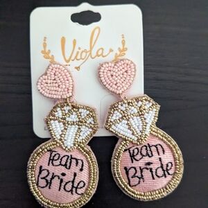 Earrings - "Team Bride" for bride- to- be